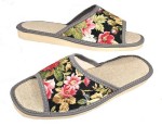 Kapcie Damskie Len Kwiaty 1993