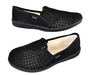 Mokasyny Męskie Siatka Czarne 2381