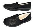 Kapcie męskie mokasyny czarne siateczkowe 2381 przewiewne do domu