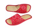 Lekkie kapcie damskie odkryte czerwone do domu