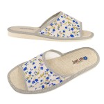 Kapcie Damskie Lniane Kwiatki 1996