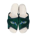 Kapcie damskie szerokie zielone – para widok z góry