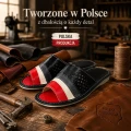 Polskie kapcie damskie skórzane model 1820 – ręcznie wykonane kapcie domowe z naturalnej skóry.