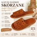 Kapcie damskie skórzane z naturalnej skóry – model 1234