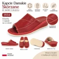 Bordowe pantofle damskie ze skóry cielęcej na wyższym obcasie 1934 – grafika informacyjna