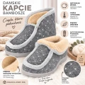 Kapcie bambosze damskie z wełną szare 2261 – ciepłe ocieplane pantofle